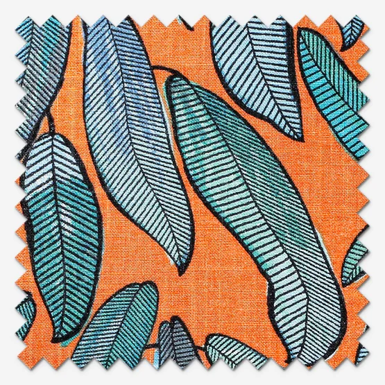 Edinburgh Weavers Tropical Leaf Tangerine roman