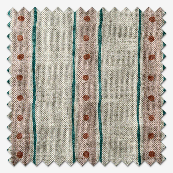 Emily Bond Block Printed Stripe Pink & Blue roman