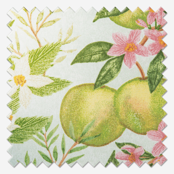 Fryetts Apple Blossom Green curtain