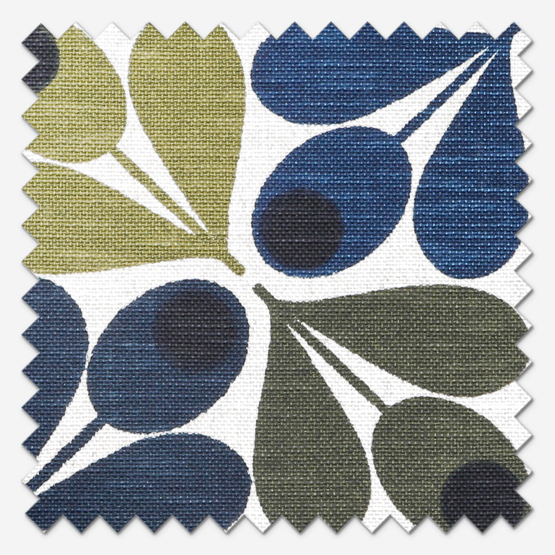 Orla Kiely Slub Cotton Acorn Cup Dark Marine Cushion Blinds Direct