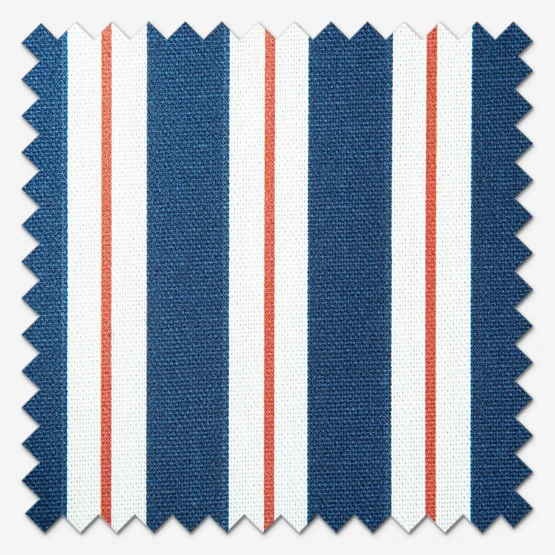 Carousel Coral and Navy curtain