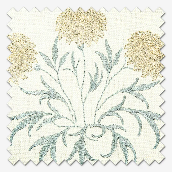 William Morris At Home Lily Flower Embroidery Woad roman