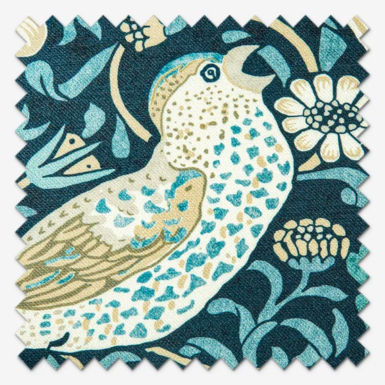 William Morris At Home Strawberry Thief Velvet Indigo roman