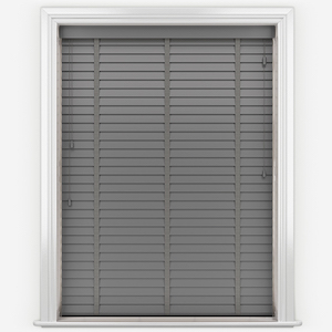 Arena Aspect Cool Grey with Medium Grey Tapes Wooden Venetian Blinds