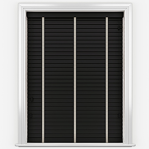 Hikari Bamboo Black Olive with Light Grey Tapes Wooden Venetian Blind