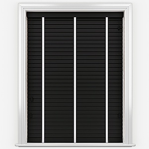 Hikari Bamboo Black Olive with Super White Tapes Wooden Venetian Blind