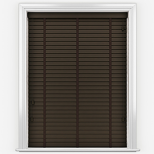 Hikari Bamboo Smoked Walnut with Walnut Tapes Wooden Venetian Blind
