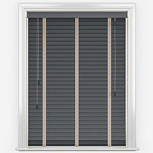 Dalby Bamboo Barsa Dark Grey with Light Beige tapes Wooden Venetian Blind
