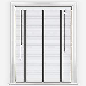 Dalby Bamboo Capella White with Jet tapes Wooden Venetian Blind