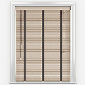 Dalby Bamboo Cordia Natural with Coffee tapes Wooden Venetian Blind