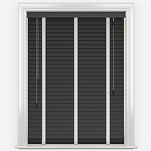 Dalby Bamboo Jarrah Black with Dove tapes Wooden Venetian Blind