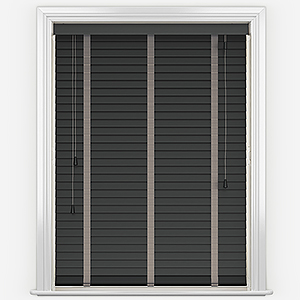 Dalby Bamboo Jarrah Black with Truffle tapes Wooden Venetian Blind