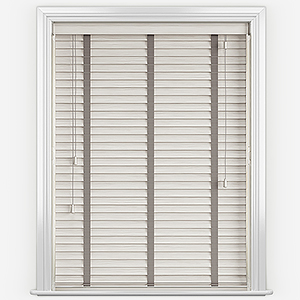 Dalby White Smoke Oak with Truffle Tapes Wooden Venetian Blind