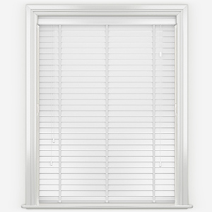 Designer Pure White with Tapes Wooden Venetian Blind