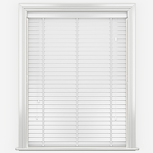 Designer Pure White with Tapes Wooden Venetian Blind