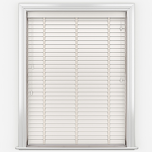 WoodLux Alabaster with Tapes Faux Wood Venetian Blind