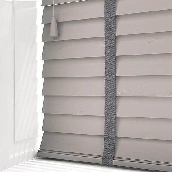 Hikari Bamboo Brushed Cloud with Dark Grey Tapes venetian