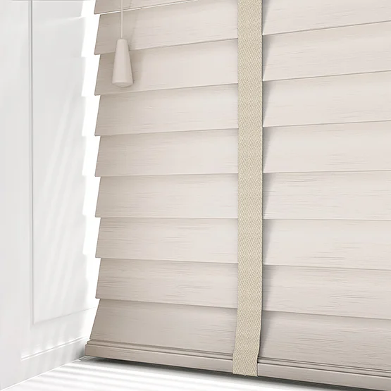 Hikari Bamboo Brushed Oyster with Alabaster Tapes venetian