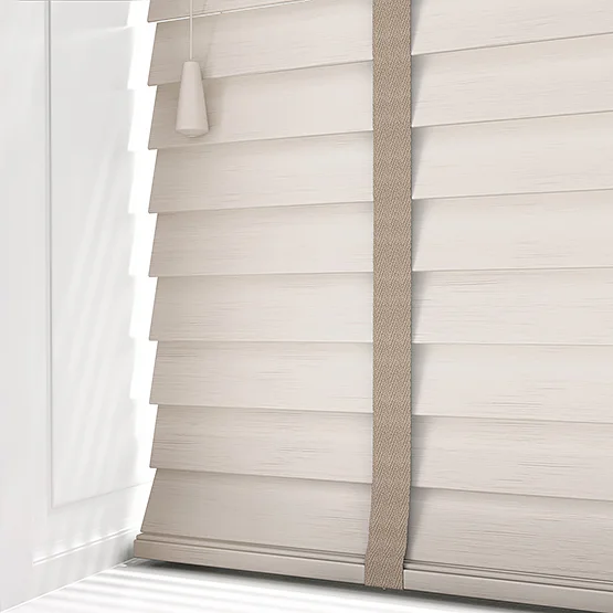 Hikari Bamboo Brushed Oyster with Clay Tapes venetian