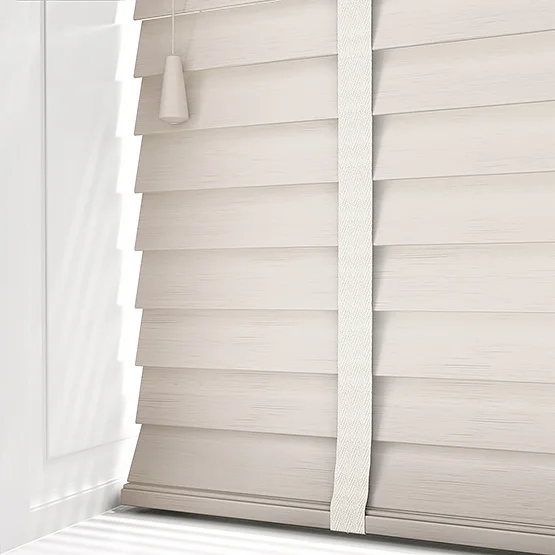 Hikari Bamboo Brushed Oyster with White Tapes venetian