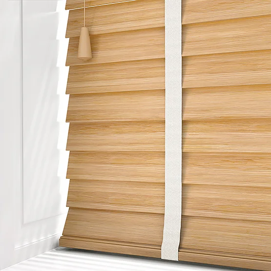 Hikari Bamboo Natural with White Tapes venetian