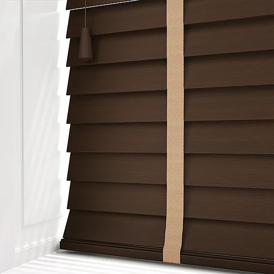 Hikari Bamboo Red Wood with Mocha Tapes venetian