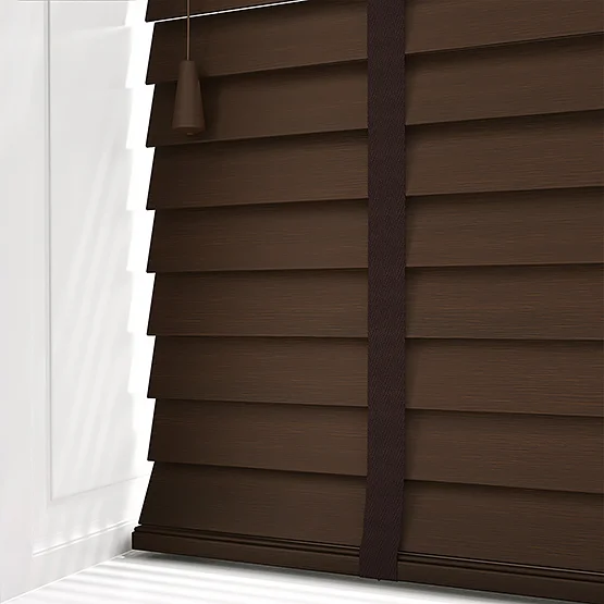 Hikari Bamboo Red Wood with Walnut Tapes venetian
