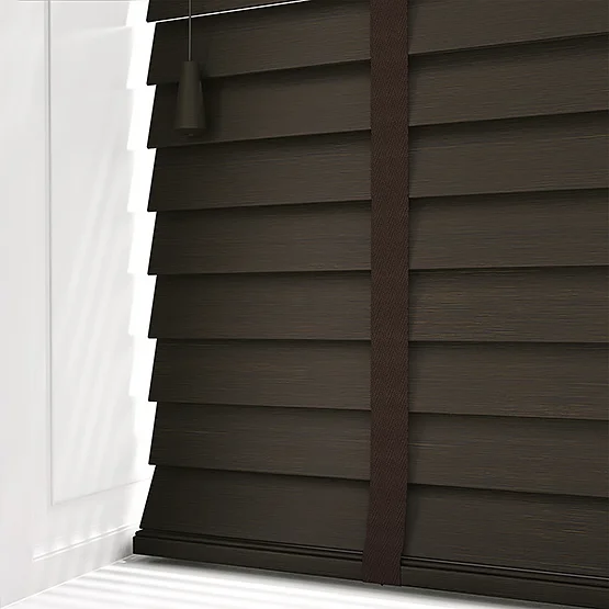 Hikari Bamboo Smoked Walnut with Walnut Tapes venetian