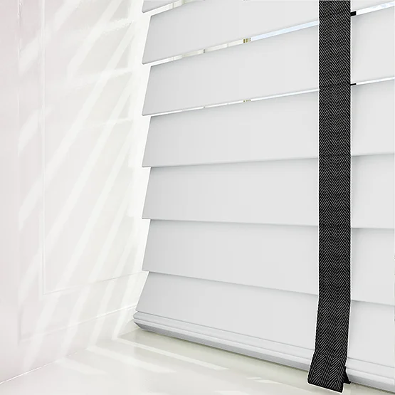 Dalby Pure White with Jet Tapes venetian