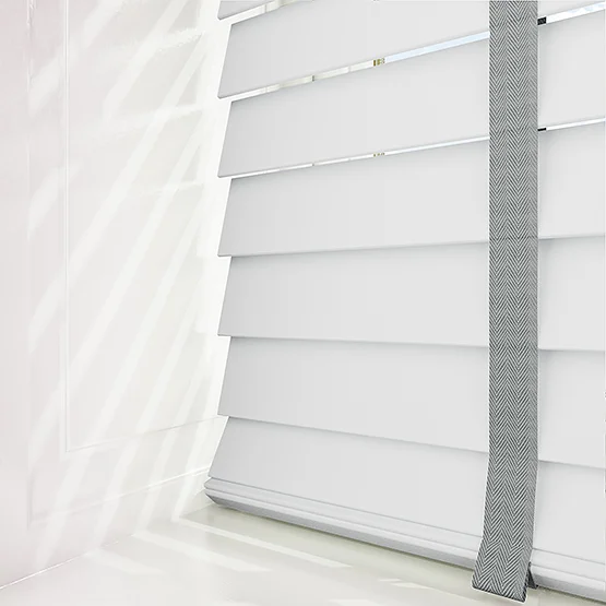 Dalby Pure White with Steel Tapes venetian