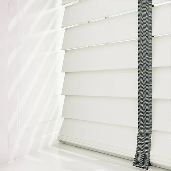 Dalby Soft White with Flint Tapes venetian