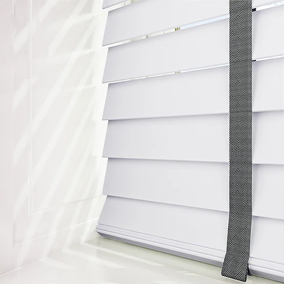 Statement Bright White with Grey Tapes venetian