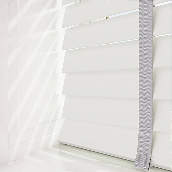 Statement True White with Light Grey Tapes venetian