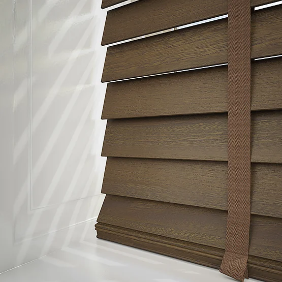 Designer Burnished Oak with Tapes venetian