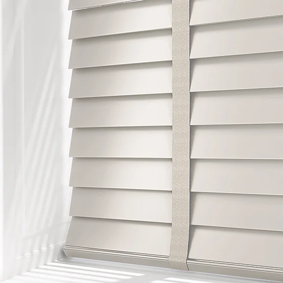 WoodLux Alabaster with Tapes venetian