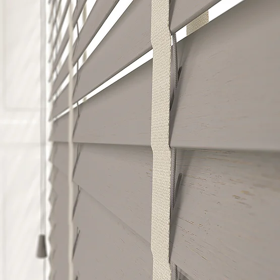 Hikari Bamboo Brushed Cloud with Alabaster Tapes venetian