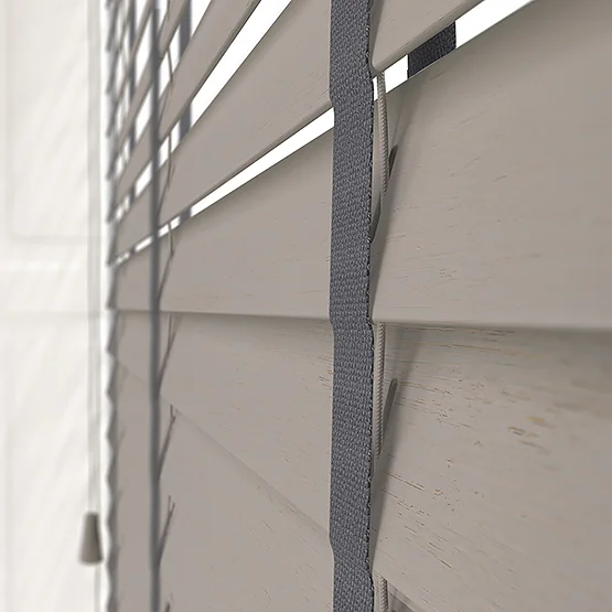 Hikari Bamboo Brushed Cloud with Dark Grey Tapes venetian
