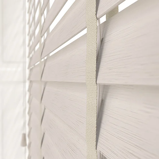 Hikari Bamboo Brushed Oyster with Alabaster Tapes venetian