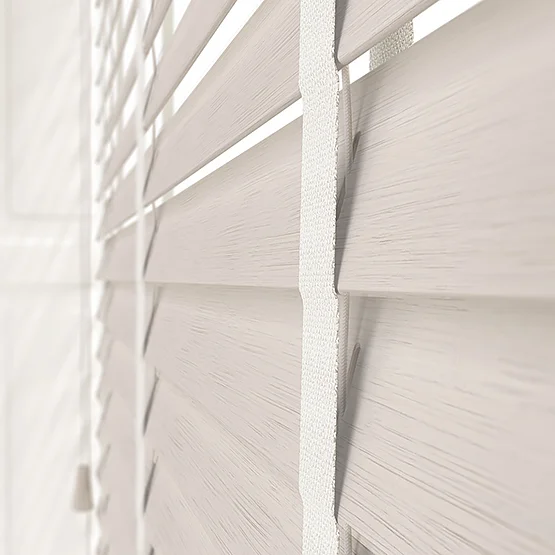 Hikari Bamboo Brushed Oyster with White Tapes venetian