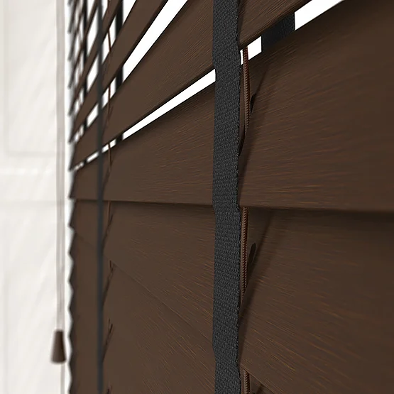 Hikari Bamboo Red Wood with Black Tapes venetian