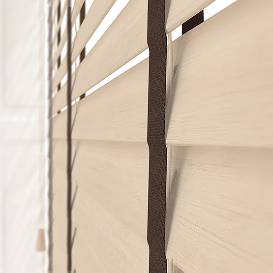 Hikari Bamboo Sandstone with Walnut Tapes venetian