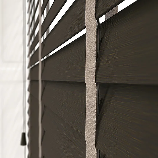 Hikari Bamboo Smoked Walnut with Clay Tapes venetian