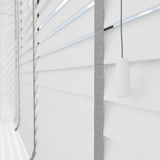 Dalby Pure White with Steel Tapes venetian