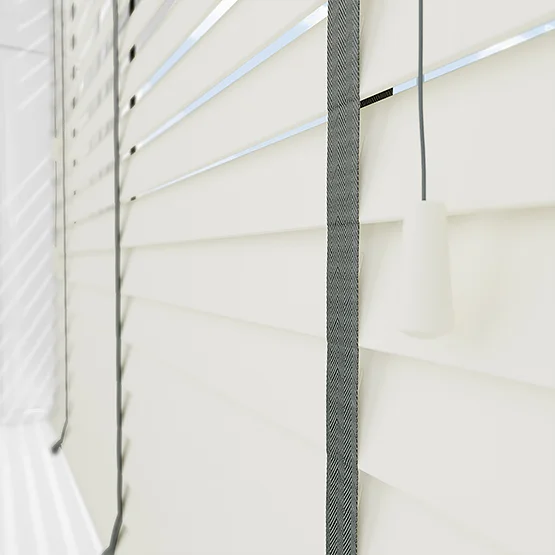 Dalby Soft White with Flint Tapes venetian