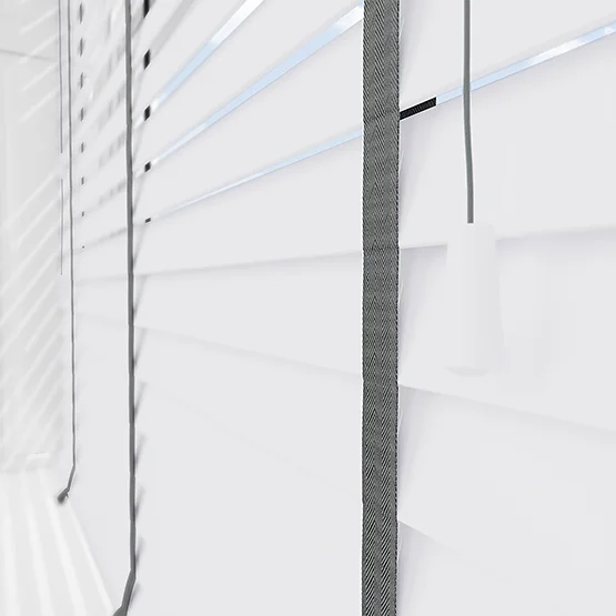 Statement Bright White with Grey Tapes venetian