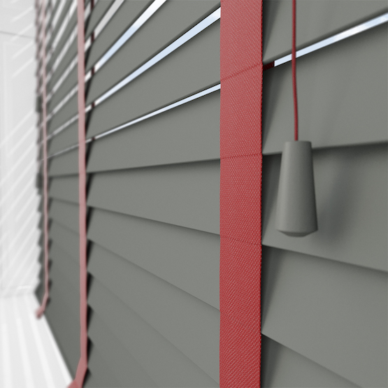 Statement Slate Grey with Red Tapes venetian