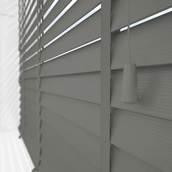 Plass Embossed Slate Grey with Gallant Tapes venetian