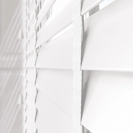 WoodLux Bright White with Tapes venetian