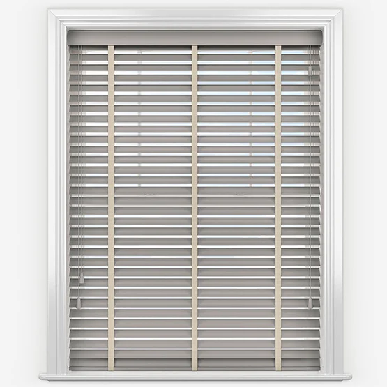 Hikari Bamboo Brushed Cloud with Alabaster Tapes venetian