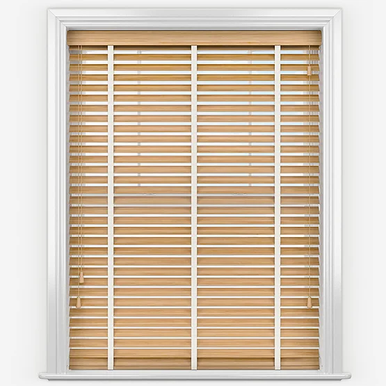 Hikari Bamboo Natural with White Tapes venetian
